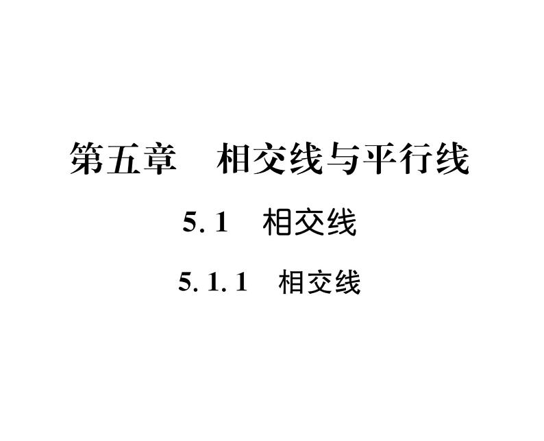 人教版七年级数学下第五章相交线与平行线5.1相交线5.1.1相交线课时训练课件PPT第1页