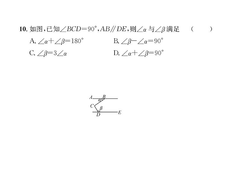 人教版七年级数学下第5章综合评价课时训练课件PPT第7页