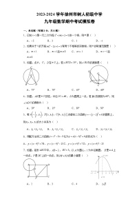 江苏省徐州市树人初级中学2023-2024学年九年级上学期数学期中考试模拟卷