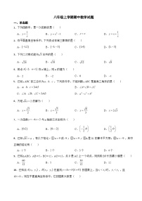 甘肃省酒泉市2023年八年级上学期期中数学试题（附答案）