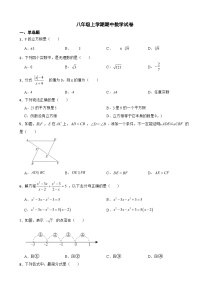 河北省唐山市2023年八年级上学期期中数学试卷（附答案）