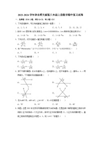 2023-2024学年华东师大版八年级上册数学期中复习试卷