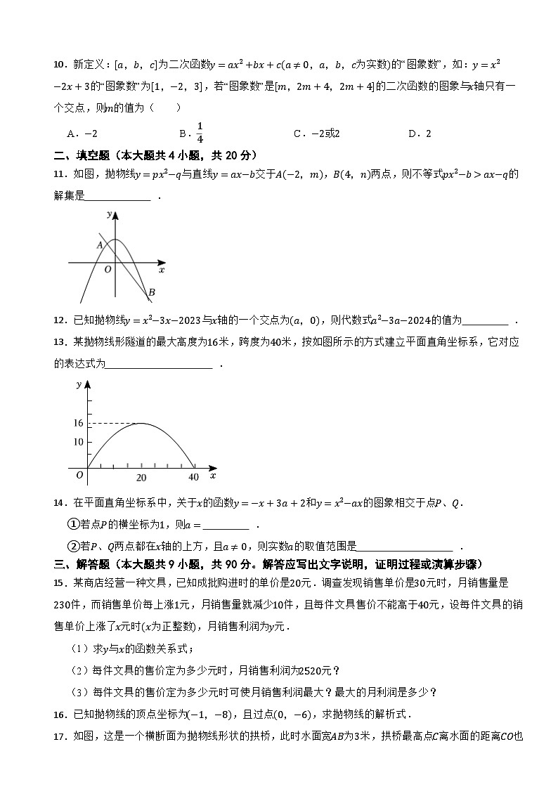 安徽省合肥三十八中分校2023-2024学年九年级上学期月考数学预测试卷第2页