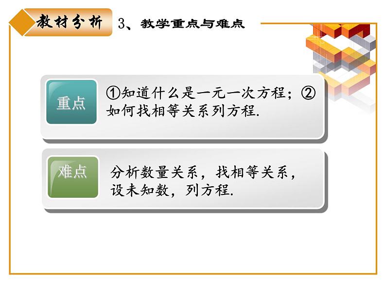 人教版七年级上册3.1.1 一元一次方程说课课件第4页