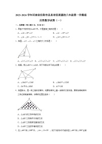 2023-2024学年河南省信阳市息县培优联盟校八年级（上）适应性数学试卷（一）(含解析)