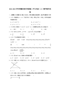 安徽省亳州市安徽省蒙城县第二中学2022-2023学年九年级上学期期中数学试卷