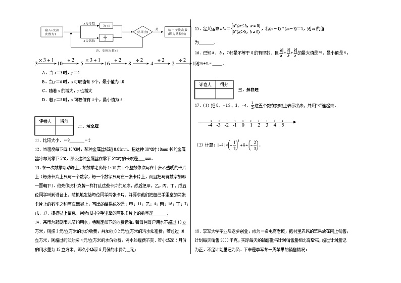 冀教版七年级上册数学第一章有理数（B卷）含解析答案第2页