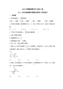 初中数学湘教版九年级上册1.2 反比例函数的图像与性质优秀同步训练题