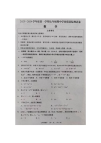 江苏省南通市如皋市2023-2024学年七年级上学期11月期中数学试题