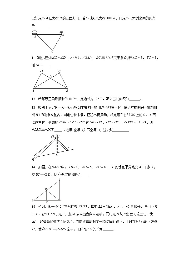 江苏省徐州市东湖实验学校2023-2024学年上学期八年级数学期中模拟卷2第3页