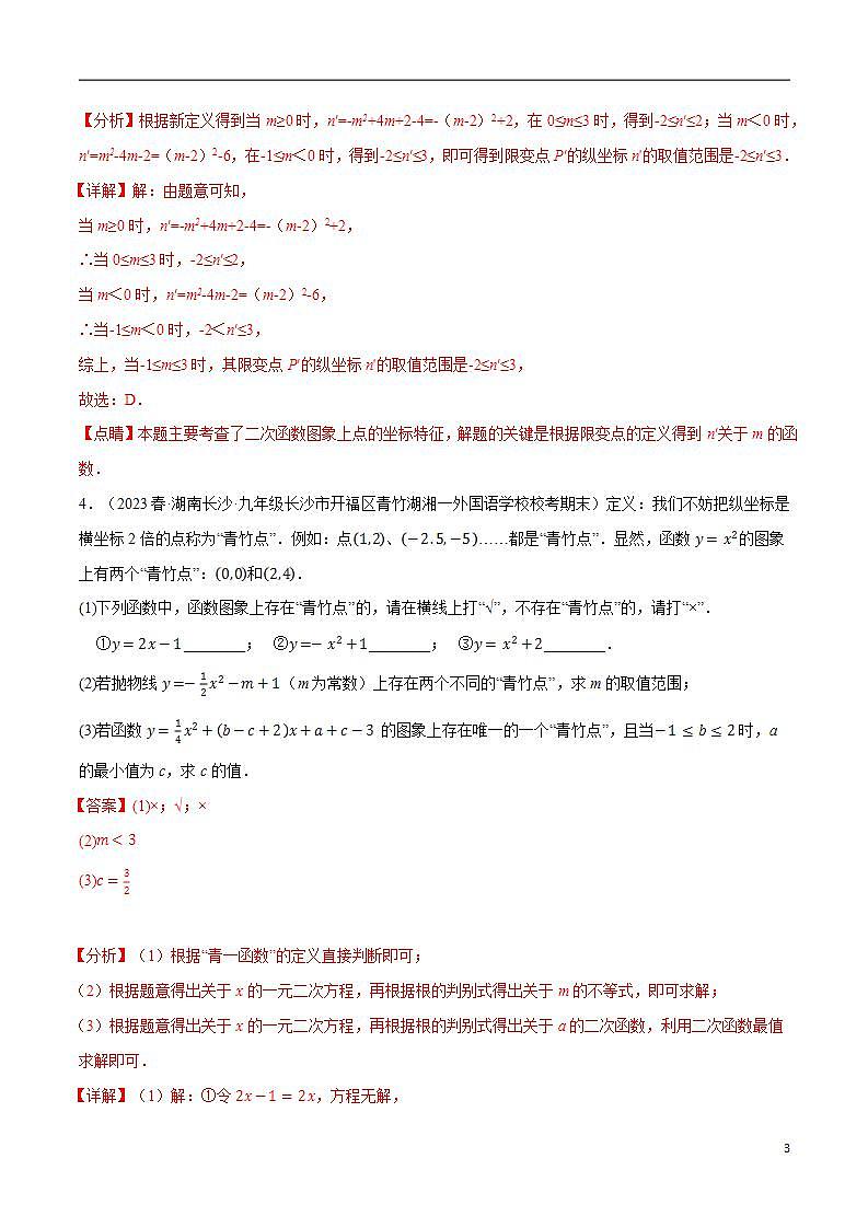 专题21.10 二次函数中的三大类型新定义问题（沪科版）03