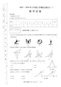 黑龙江省佳木斯市抚远市2023-2024学年八年级上学期11月期中数学试题