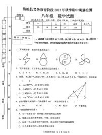 四川省广安市岳池县2023-2024学年上学期八年级数学期中测试（PDF版，含答案）