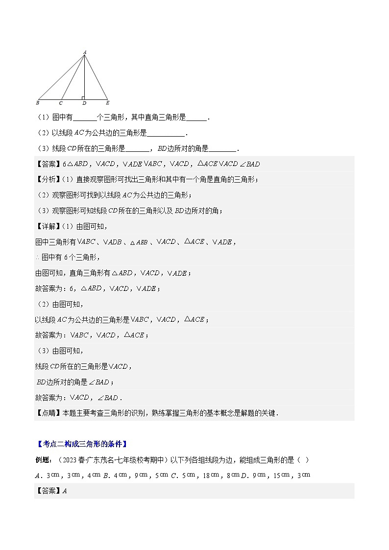 专题11.1 三角形的三边关系、高线、中线及角平分线之十大考点(解析版)第3页