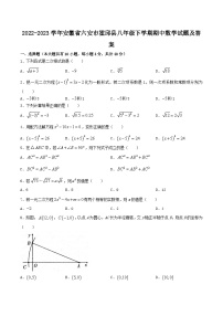 2022-2023学年安徽省六安市霍邱县八年级下学期期中数学试题及答案