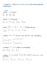 广东省惠州市一中集团2023-2024学年九年级上学期月考数学试题和答案详解