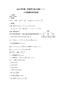 浙江省金华市兰溪八中2023-2024学年上学期学习能力调查（月考）九年级数学试卷（含答案）