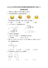 浙江省杭州市西湖区保俶塔实验学校2023—2024学年上学期八年级期中数学试卷