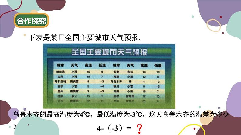 北师版数学七年级上册 2.5 有理数的减法课件03