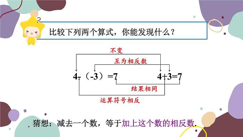 北师版数学七年级上册 2.5 有理数的减法课件05