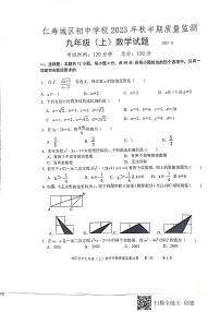 四川省 眉山市 仁寿县 城区初中学校2023-2024学年上学期半期质量监测 九年级 数学试题