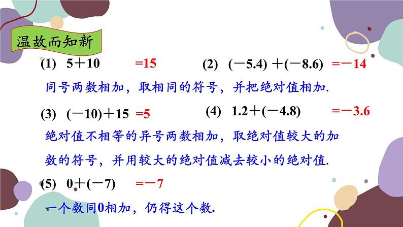 人教版数学七年级上册 1.3 第3课时有理数的减法课件第3页