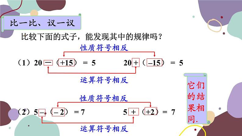 人教版数学七年级上册 1.3 第3课时有理数的减法课件第5页