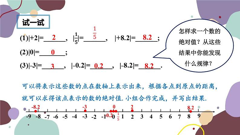 华师版数学七年级上册 2.4绝对值(1)课件第6页