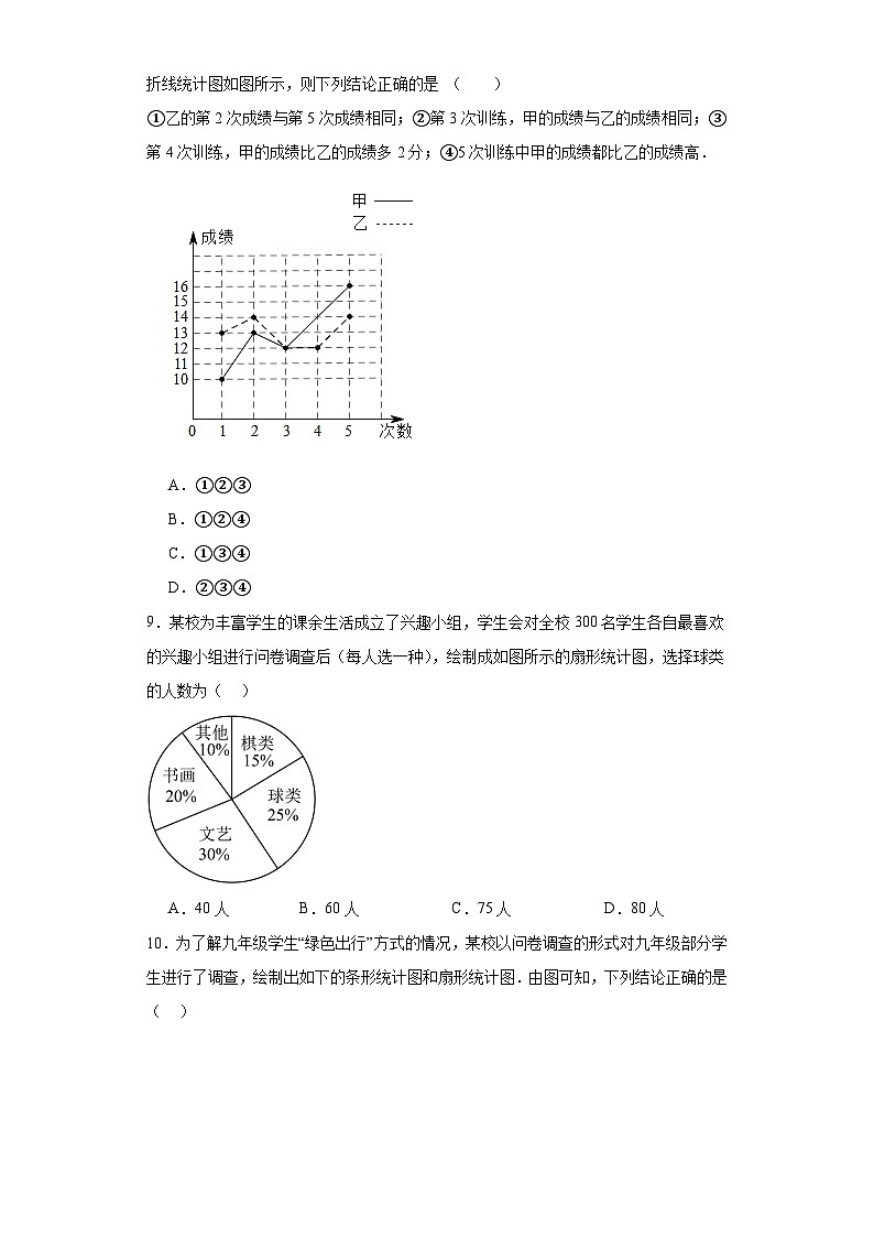 6.3数据的表示巩固提升练-北师大版数学七年级上册第3页