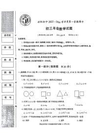 陕西省 咸阳市 秦都区咸阳彩虹初中2023-2024学年上学期九年级期中数学试题