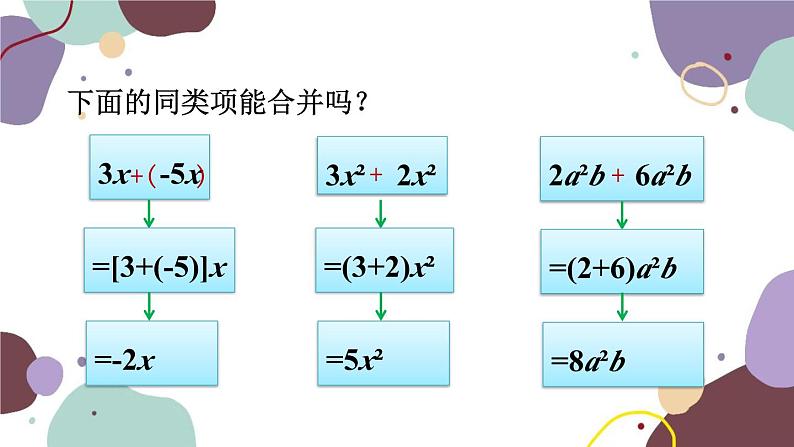 北师版数学七年级上册 3.4.1合并同类项课件06