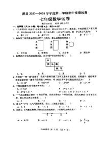 安徽省宿州市萧县2023-2024学年七年级上学期期中数学试题