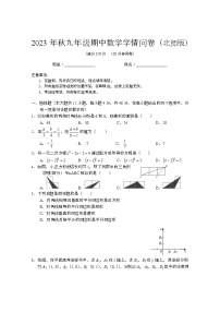 四川省巴中市巴州区2023--2024学年上学期九年级数学期中测试卷