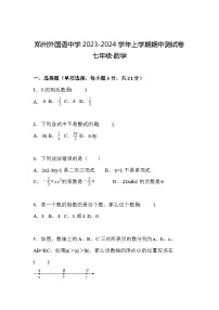 河南省郑州外国语学校2023-2024学年七年级上学期11月期中数学试题