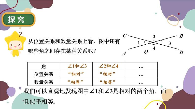 华师版数学七年级上册 5.1 第1课时对顶角课件03