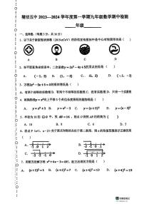 天津市滨海新区塘沽第五中学2023-2024学年上学期九年级期中检测数学试题