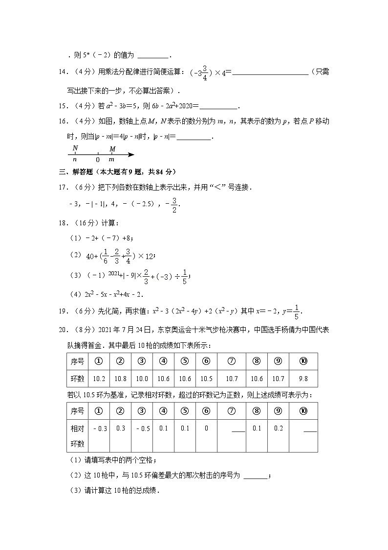 _福建省厦门市思明区莲花中学2023-2024学年七年级上学期期中数学试卷03