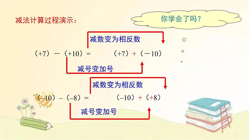 北师大版数学七年级上册 2.5 有理数的减法 课件第7页