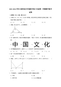 2023-2024学年天津市经开区国际学校八年级（上）期中数学试卷(含解析)