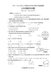 福建省三明市永安市2023-2024学年九年级上学期11月期中数学试题