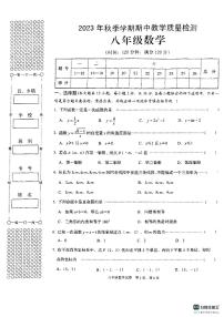 广西壮族自治区贺州市昭平县2023-2024学年八年级上学期11月期中数学试题