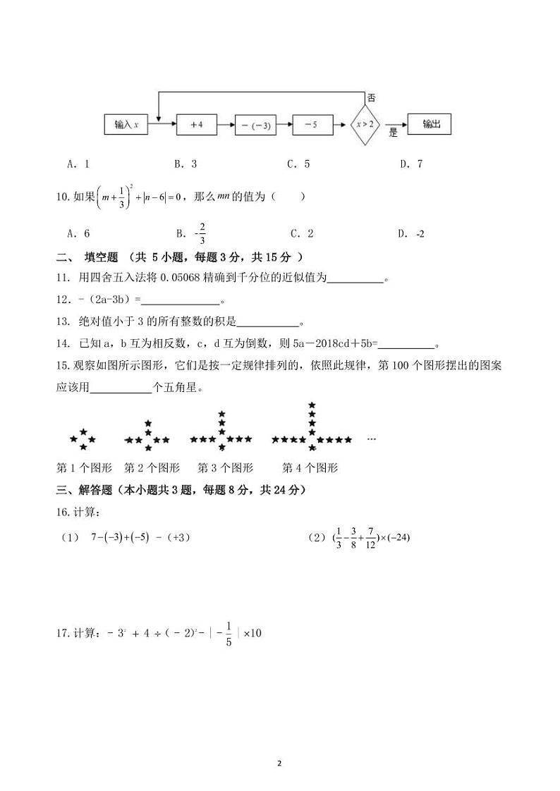 广东省肇庆市高要区第二中学教育集团、城乡共同体2023-2024学年七年级上学期期中考试数学试题02