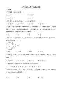 江苏省徐州2023-2024学年+上学期期中考试九年级数学模拟++试题+