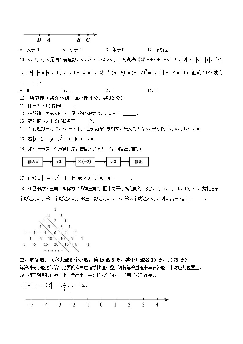 重庆市开州区开州区文峰初级中学2023-2024学年七年级上学期期中数学试题02