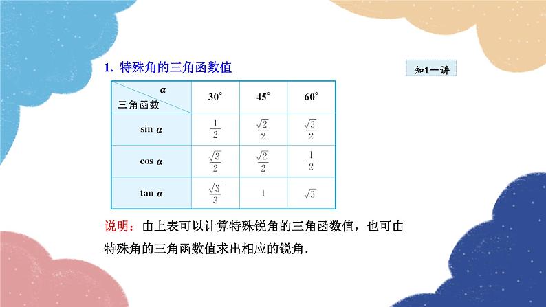 24.3.3 特殊角的三角函数值 华师大版数学九年级上册课件05