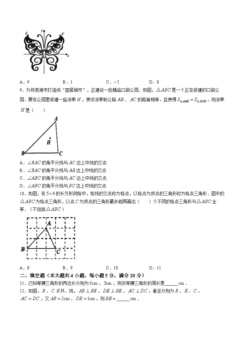 安徽省芜湖市弋江区部分学校联合考试2023-2024学年八年级上学期期中数学试题03