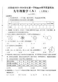 河南省新乡市2023-2024学年九年级上学期期中质量检测数学试卷