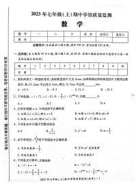 湖南省邵阳市新邵县2023-2024学年七年级上学期11月期中数学试题