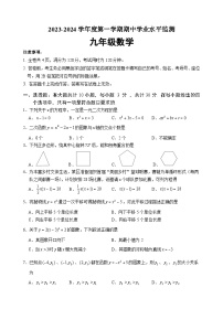 广东省韶关市新丰县2023-2024学年九年级上学期期中考试数学试题