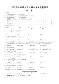 湖南省邵阳市新邵县迎光乡中学2023-2024学年上学期七年级期中考试数学卷